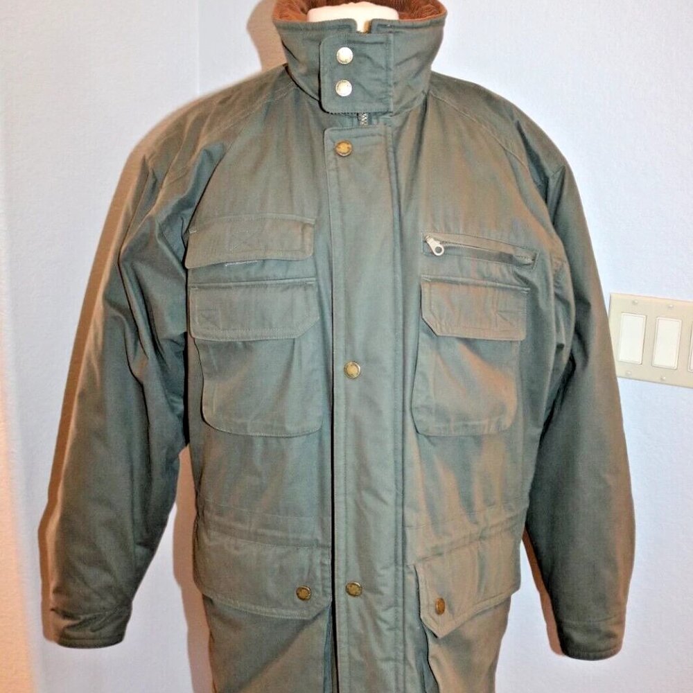 Vintage Aberdeen Mens Barn Jacket Sz M Work Coat Green Lined Full Zip